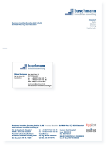 Briefbogen, Visitenkarte Buschmann Immobilien Consulting